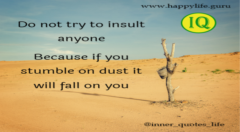 do not try to insult